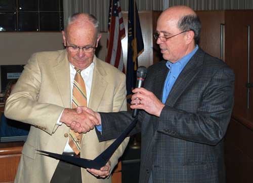 Fred Baldwin and Jack Hoffman Lakewood Theatre's 60th anniversary proclamation