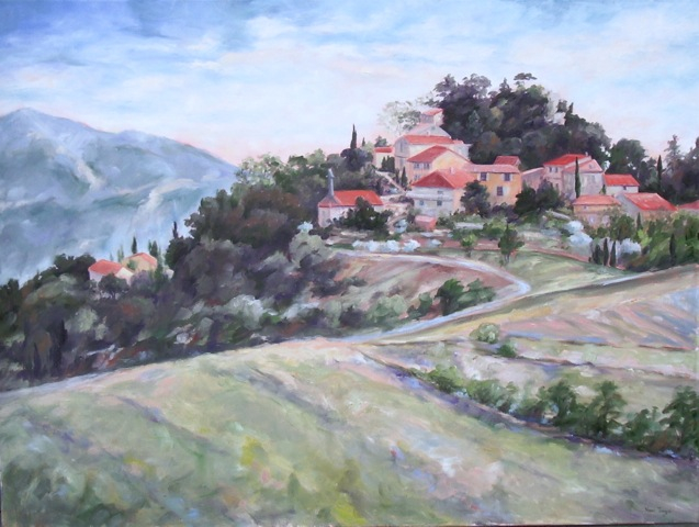 Hill Town, an oil painting by Lake Oswego artist Nancy Tongue