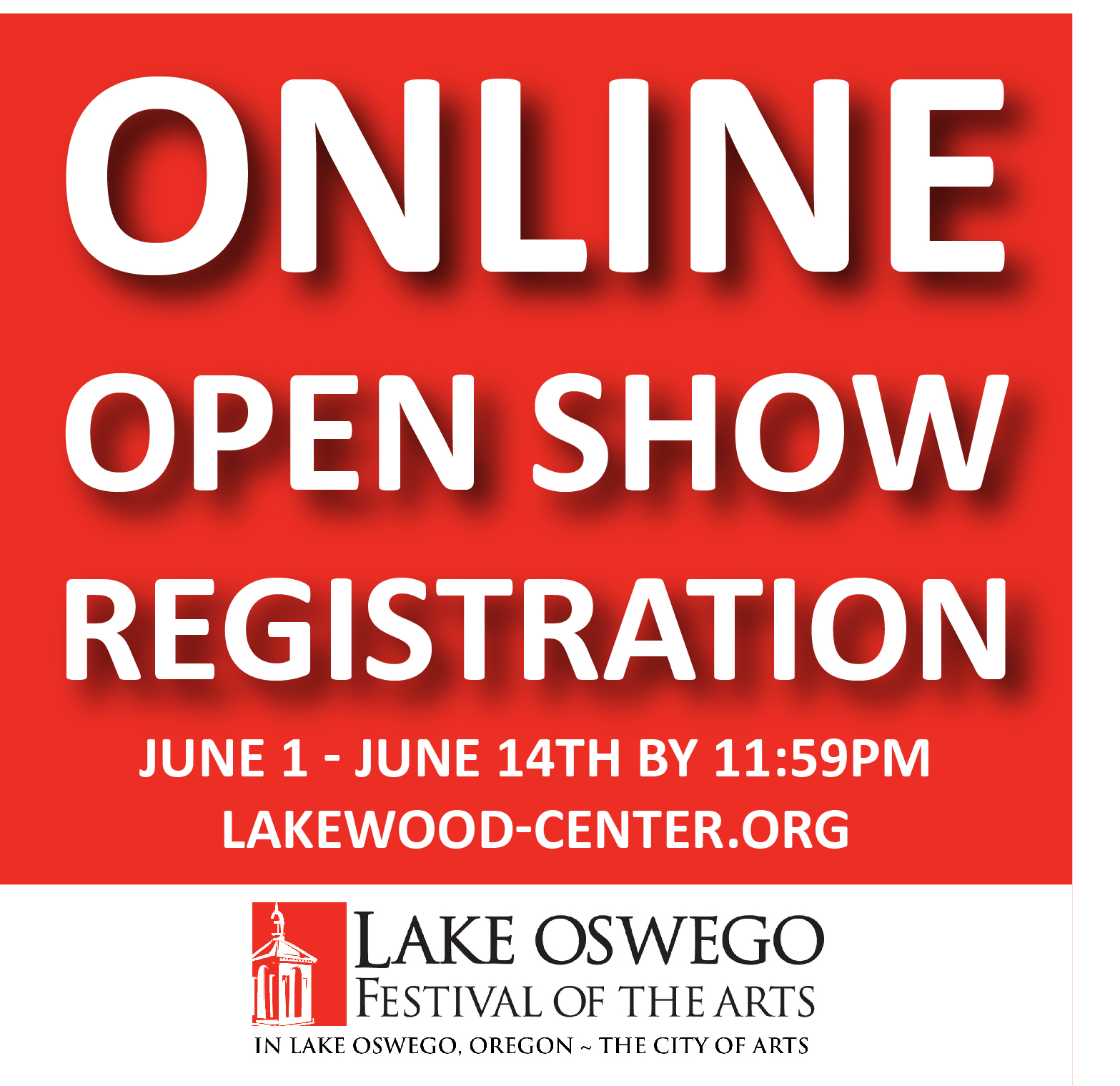 Open Show registration for the 2017 Lake Oswego Festival of the Arts