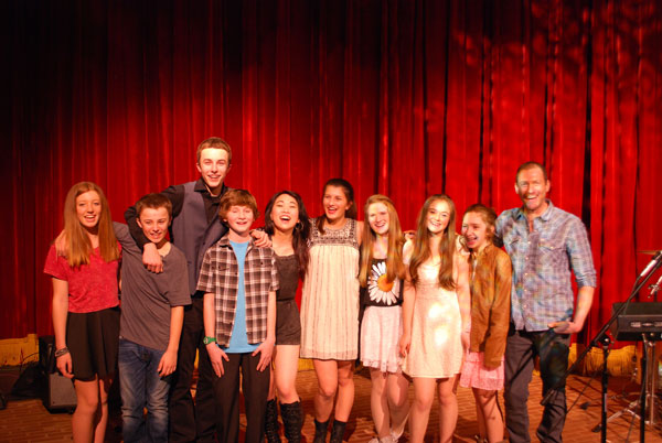 Students perform Beatles music in Raw #2 at Lakewood Theatre Company, March 9, 2014