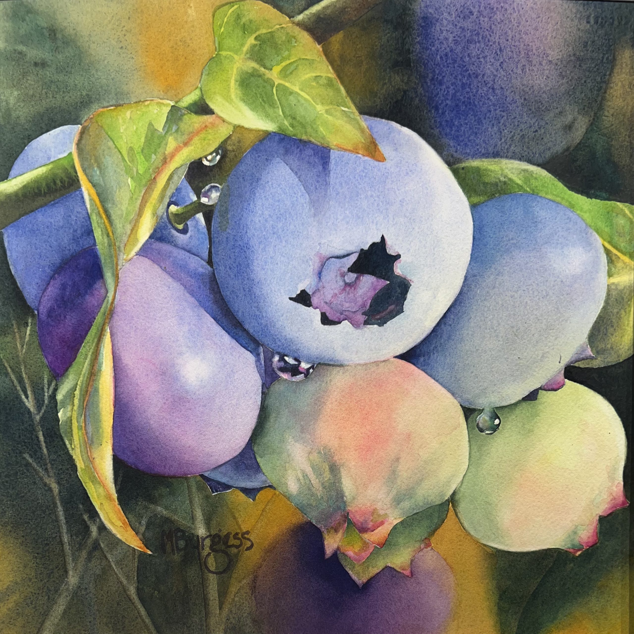 Mary Burgess-Oregon Blues-Watercolor-$450