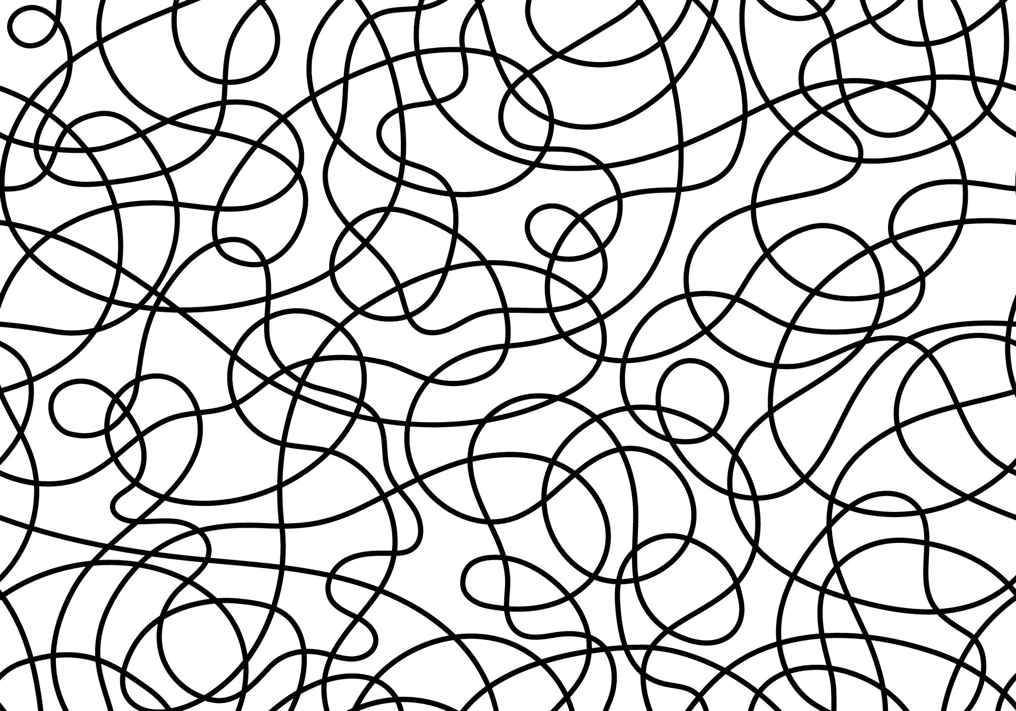 Vector,Seamless,Abstract,Pattern,,One,Line,,Freehand.,Cute,Design,For